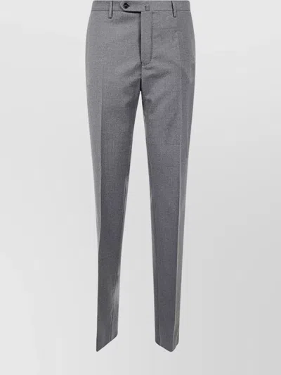 Incotex Tailored Trousers With Back Pockets And Belt Loops In Gray
