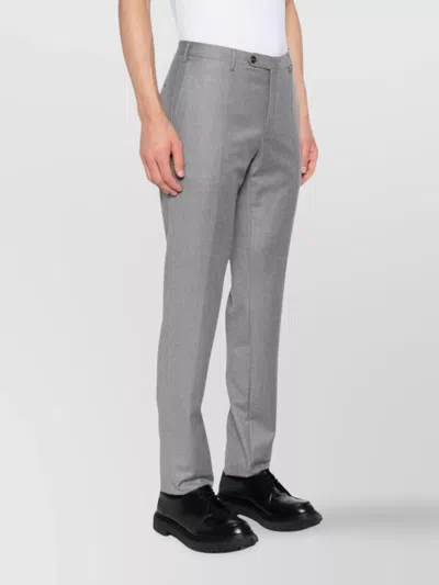 Incotex Tailored Trousers With Back Pockets And Belt Loops In Gray