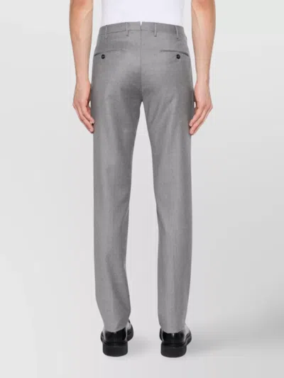 Incotex Tailored Trousers With Back Pockets And Belt Loops In Gray