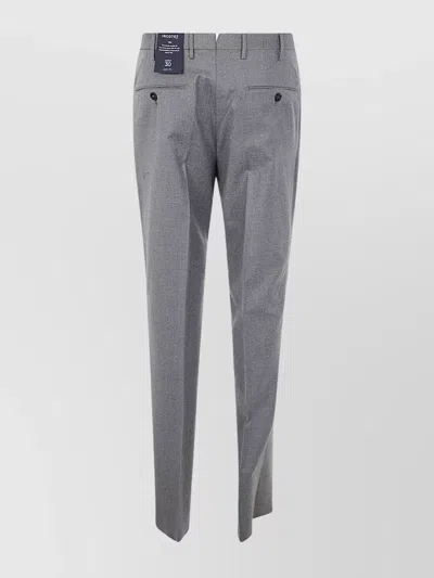Incotex Tailored Trousers With Back Pockets And Belt Loops In Gray