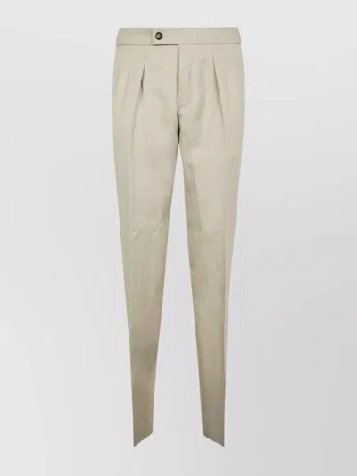 Incotex Tailored Pleated Front Trousers With Back Pockets In Neutral