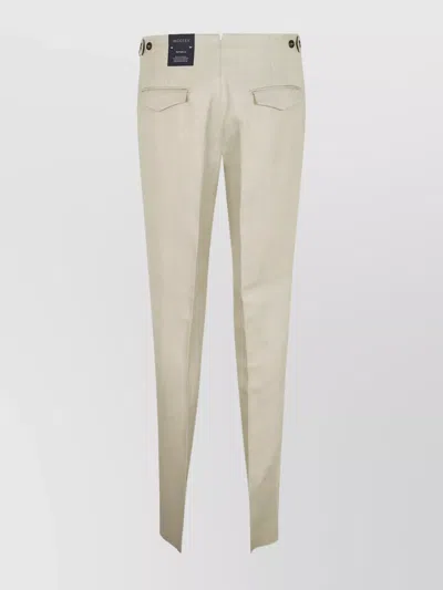 Incotex Tailored Pleated Front Trousers With Back Pockets In Neutral