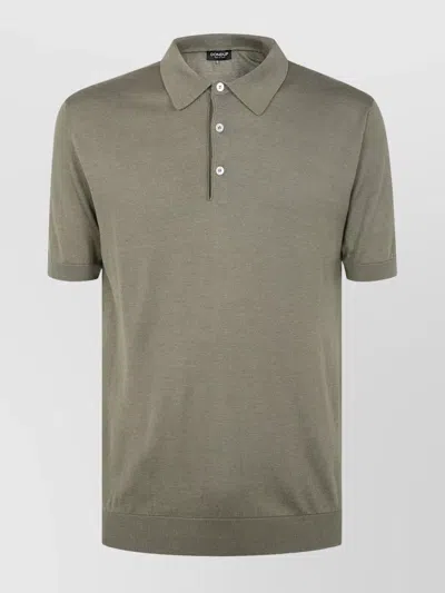 Dondup Polo Collared Shirt Short Sleeves In Brown