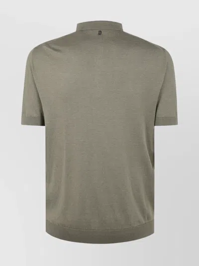 Dondup Polo Collared Shirt Short Sleeves In Brown