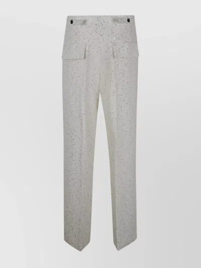 Sapio Sequins Straight Leg Trousers In Gray