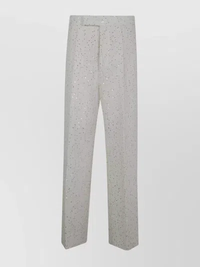 Sapio Sequins Straight Leg Trousers In Gray