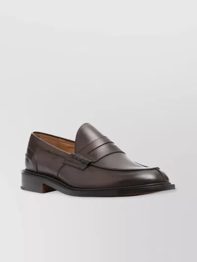 Tricker's James Leather Penny Loafers In Black