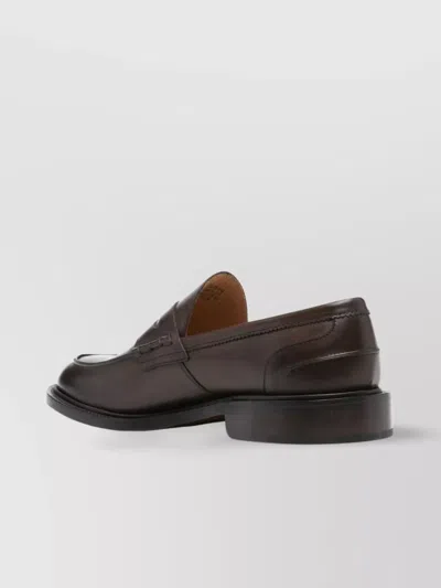 Tricker's James Leather Penny Loafers In Black