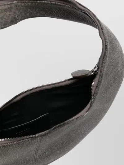 Maeden Zip Medium Bag Curved Shape In Gray