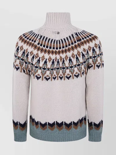 Dondup Chic Turtle Neck Knit Sweater In Multi
