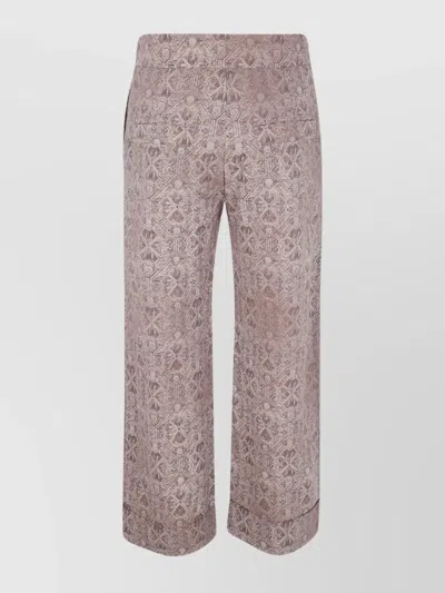 Pierre Louise Mascia Patterned Wide Leg Trouser With Side Pockets In Multi