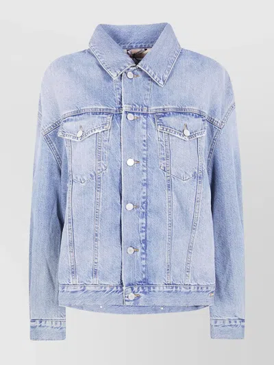 Haikure "janet" Chest Pockets Collared Jacket In Blue