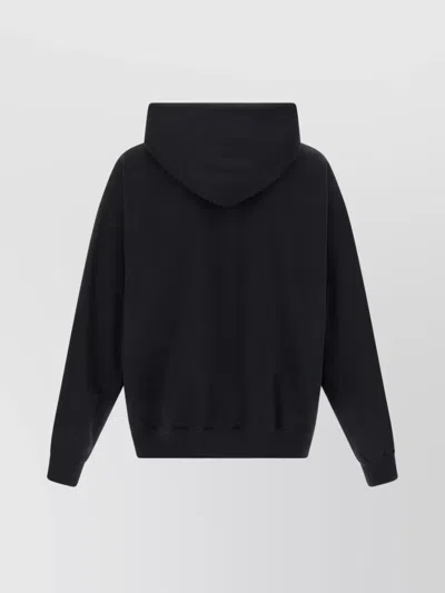 Y-3 Hoodie With Drawstring Hood And Ribbed Finish In Black