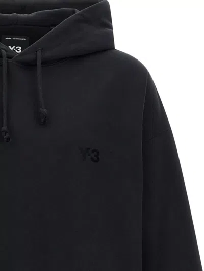 Y-3 Hoodie With Drawstring Hood And Ribbed Finish In Black