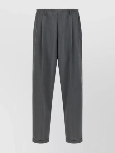 Magliano Pleated Elastic Waist Trousers With Back Pocket In Gray