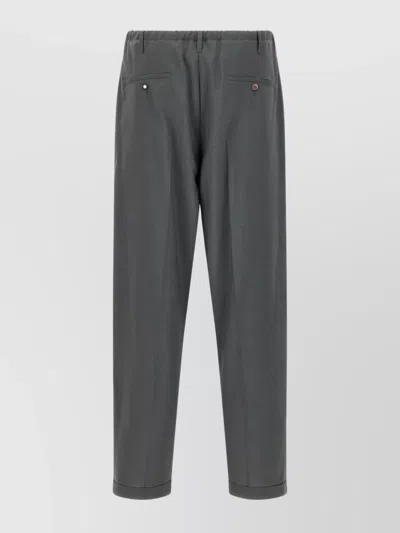 Magliano Pleated Elastic Waist Trousers With Back Pocket In Gray