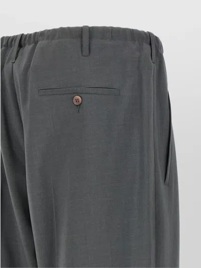 Magliano Pleated Elastic Waist Trousers With Back Pocket In Gray