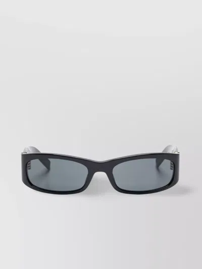 Saint Laurent Rectangle Frame Sunglasses Thick Temples In Black