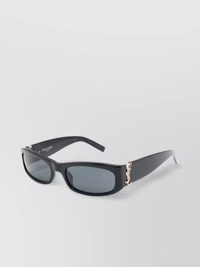 Saint Laurent Rectangle Frame Sunglasses Thick Temples In Black