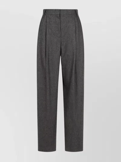 Emporio Armani Trousers Checked Wool Pleated Front In Gray