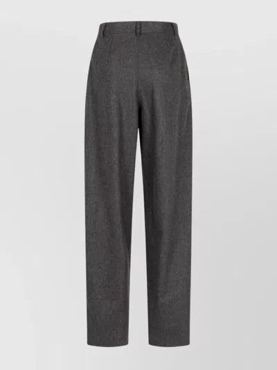 Emporio Armani Trousers Checked Wool Pleated Front In Gray