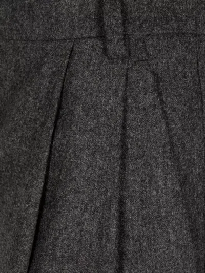 Emporio Armani Trousers Checked Wool Pleated Front In Gray