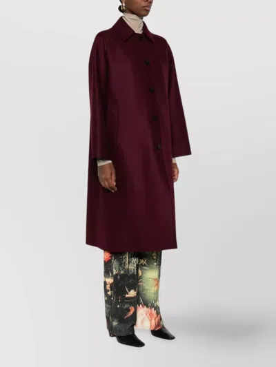Harris Wharf London Wool Raglan Sleeve Coat With Welt Pockets In Red