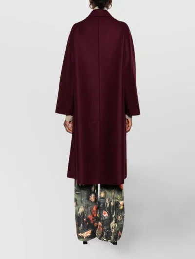 Harris Wharf London Wool Raglan Sleeve Coat With Welt Pockets In Red