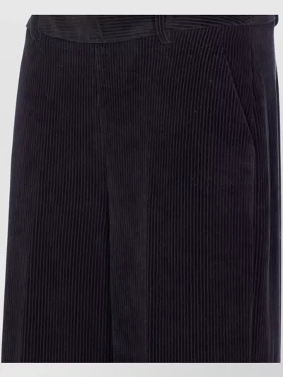 Circolo 1901 Flared Fit Trousers With Pinstripes And Pockets In Blue