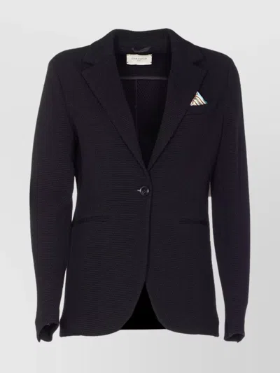 Circolo 1901 Knitted Jacket With Front Pockets And V-neck In Black