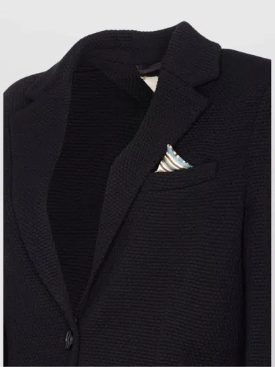 Circolo 1901 Knitted Jacket With Front Pockets And V-neck In Black