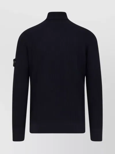 Stone Island Logo Roll-neck Jumper In Black