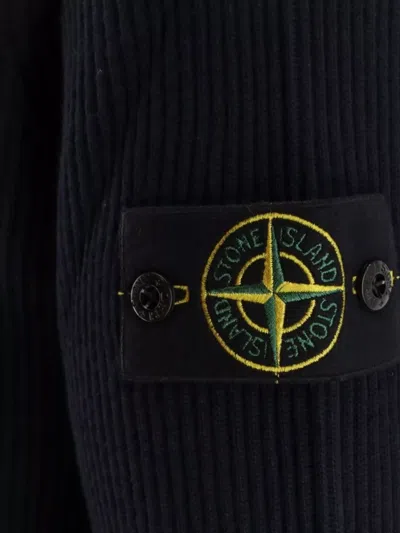 Stone Island Logo Roll-neck Jumper In Black