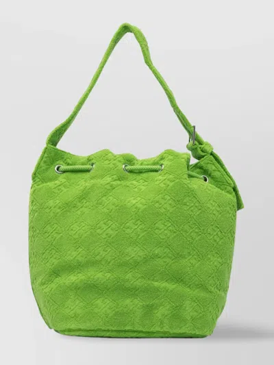 Tory Burch Borsa A Secchiello In Spugna Verde Prato Donna