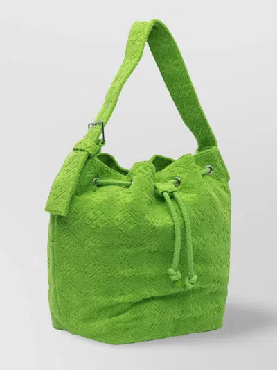 Tory Burch Borsa A Secchiello In Spugna Verde Prato Donna