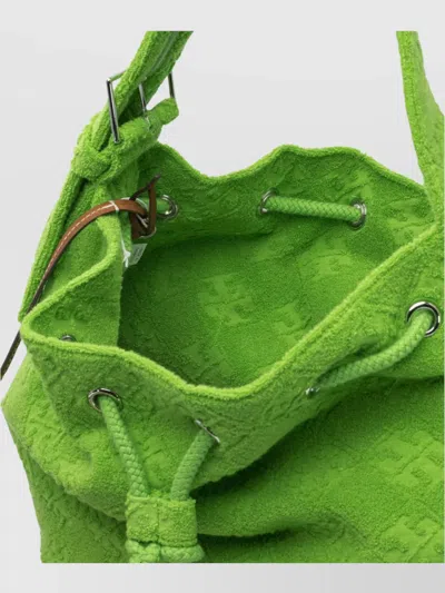 Tory Burch Borsa A Secchiello In Spugna Verde Prato Donna