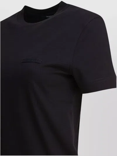 Jacquemus Grosgrain Short Sleeve T-shirt In Black