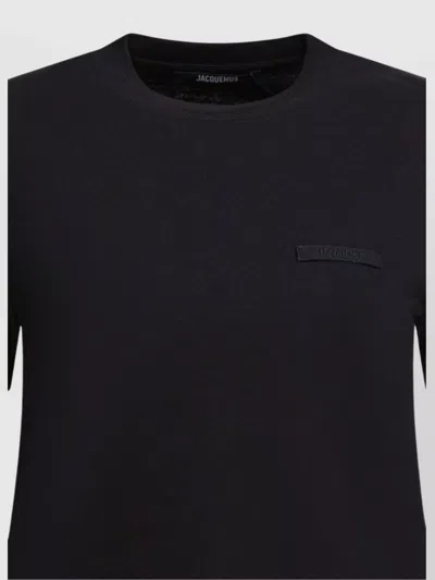 Jacquemus Grosgrain Short Sleeve T-shirt In Black