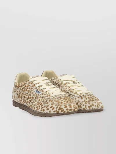Autry Windspin Low Multicolor Sneaker With Logo On The Side And Animalier Motif In Suede Woman In Animal Print