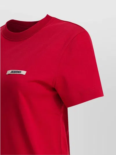 Jacquemus Short Sleeve Cotton T-shirt In Red