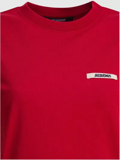 Jacquemus Short Sleeve Cotton T-shirt In Red