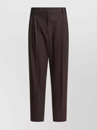 Brunello Cucinelli Tailored Trousers With Back Pocket And Belt Loops In Brown