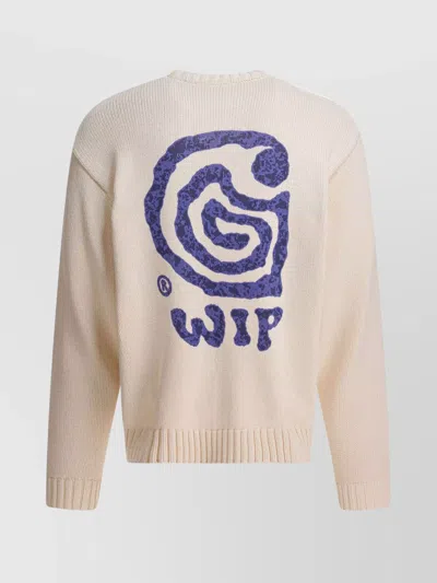 Carhartt Beige Logo Embroidered Sweater In Neutral