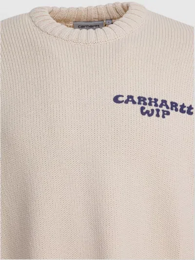 Carhartt Beige Logo Embroidered Sweater In Neutral