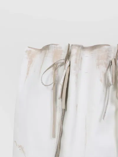 Prada Abstract Print Drawstring Waist Front Slit Skirt In Neutral