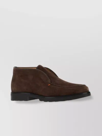Santoni Tonal Sole Ankle Boots In Brown