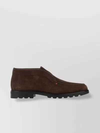 Santoni Tonal Sole Ankle Boots In Brown