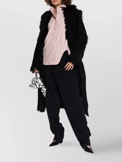 Attico Wrap-effect Belted Trousers In Black