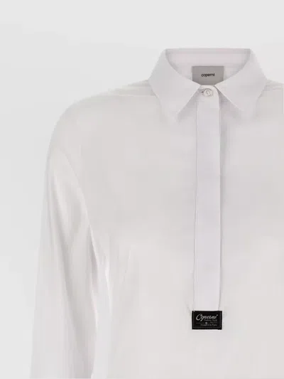 Coperni Bodysuit Collar Pointed Long Sleeves In White