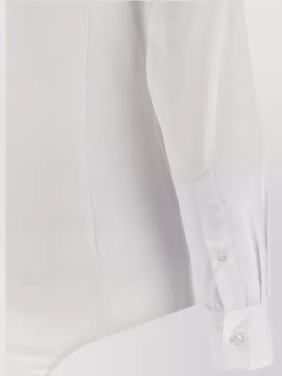 Coperni Bodysuit Collar Pointed Long Sleeves In White